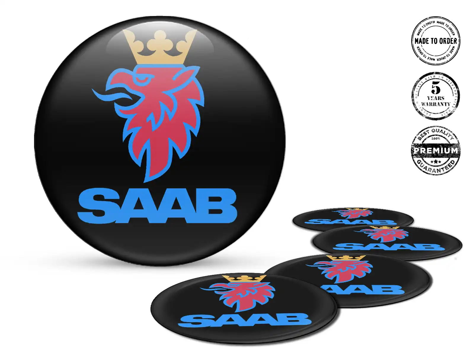 Saab Radaufkleber Logo Epoxy Dome Edition